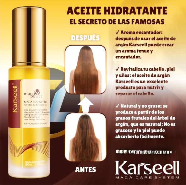 ACEITE DE ARGAN KARSELL que transforma tu cabello suavidad y brillo  💕